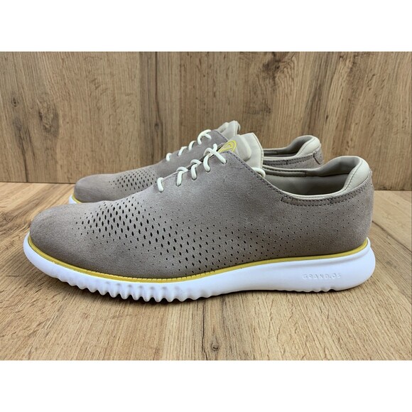 Cole Haan Men's 2.ZERØGRAND C35749 Taupe Brown Laser Wingtip Stucco Suede 11 M - Picture 3 of 14
